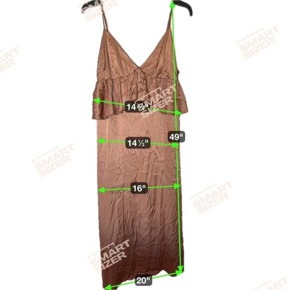 HM Satin Ruffle Midi Slip Dress - Picture 3 of 9